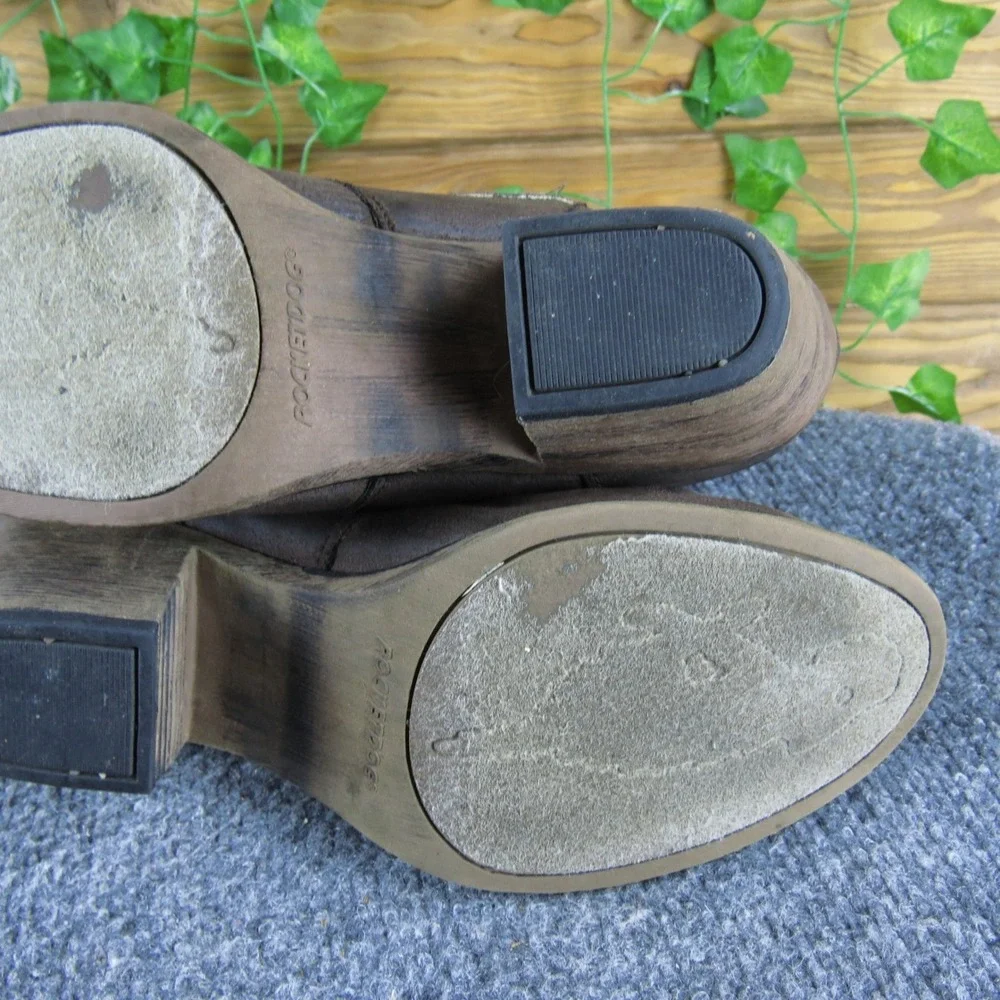 Rocket Dog Women's 9 Brown Faux Leather Ankle Boots Western‎ Style Buckle